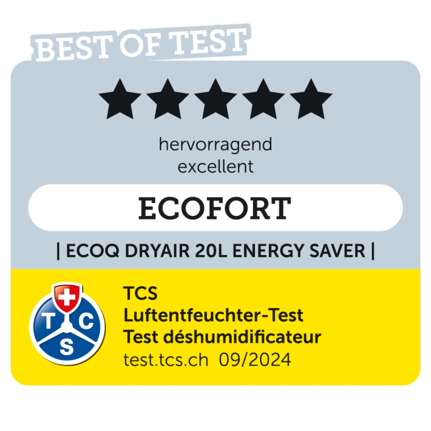 TCS Testsieger ecoQ DryAir 20l Energy Saver