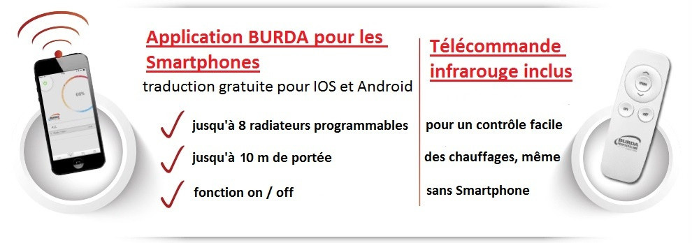 Burda TERM 2000 Bluetooth – radiateur infrarouge IP67, résistant à l’eau, pilotage Bluetooth et chaleur instantanée