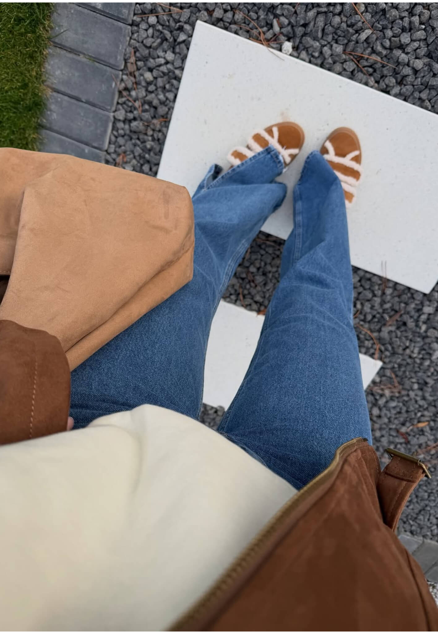 Shearling Low Velcro — Beige
